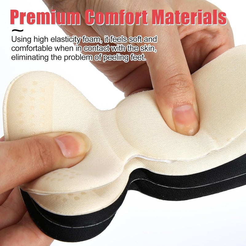 PHIXBEAR Heel Pads for Big & Loose Shoes, Pain Relief, Stop Slip and Blister, Large Grips Cushion Inserts to Make Men & Women Shoes Smaller Tighter (4 Pairs) 2 Apricot 2 Black - Image 5